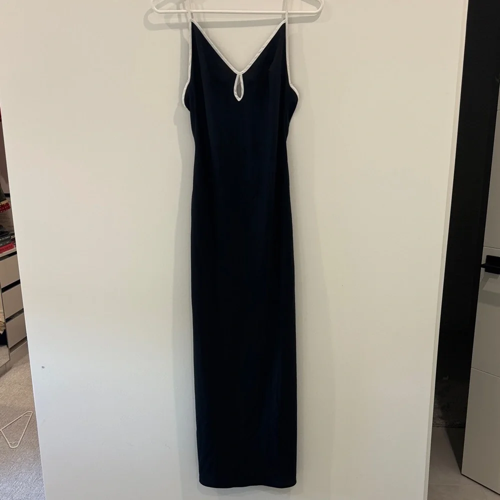 Abercrombie Women's Black Slip Dress with White Trim size small